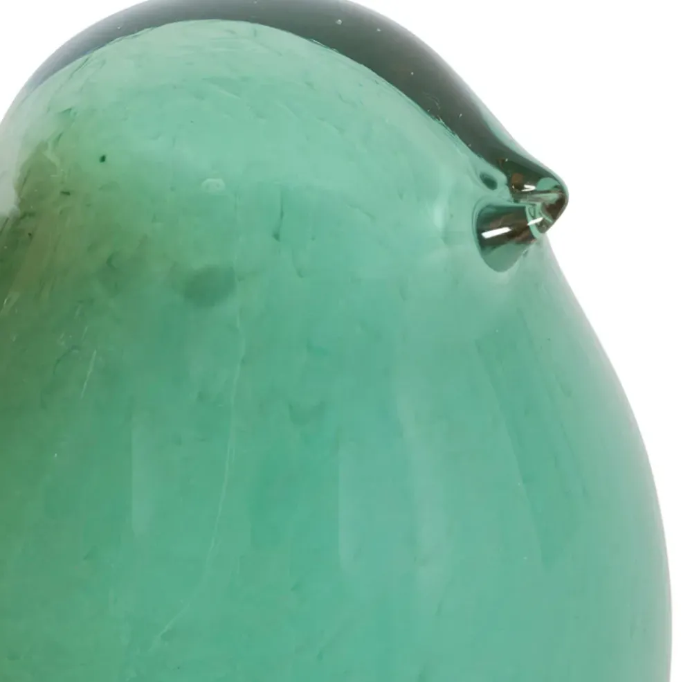 Presse papier moineau en verre menthe - Serin