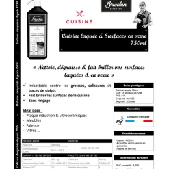 Produit d'entretien-cuisine laquee et surfaces en verre 750ml