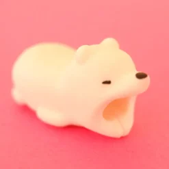 Protège câble ours blanc