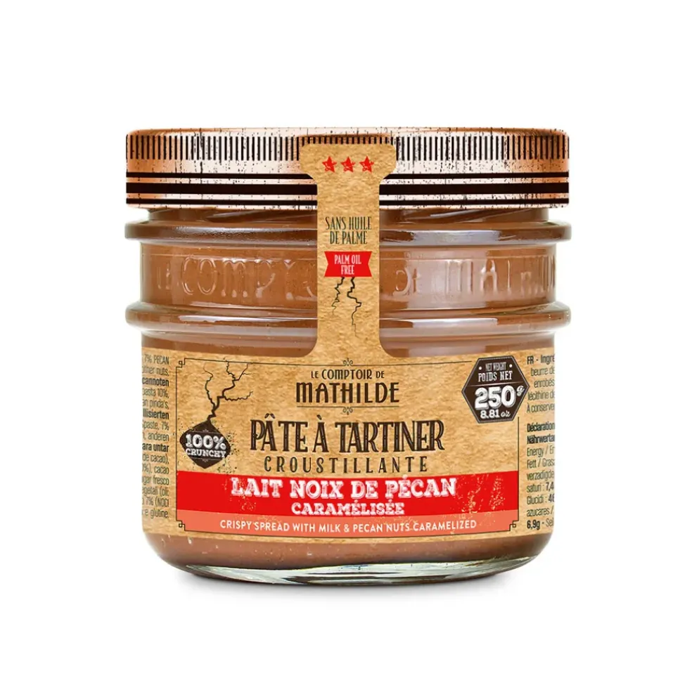 Pâte à tartiner noix de pécan caramélisée au lait croustillante - 250gr