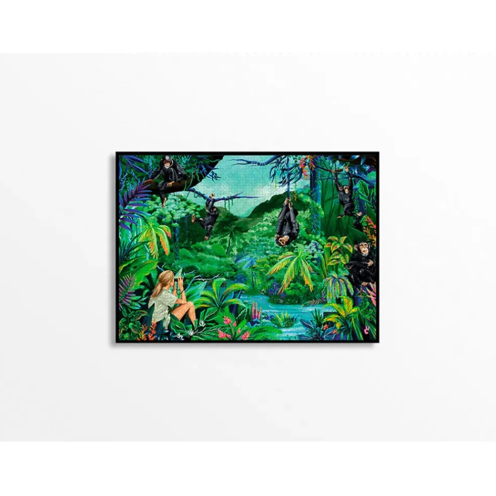 Puzzle jane goodall by piece & love pour jane goodall institute 68x49cm 1000 pieces