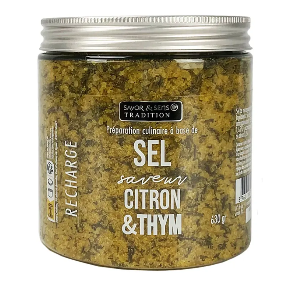 Recharge de sel citron et thym 600gr