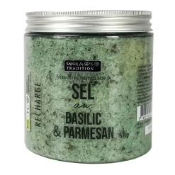 Recharge de sel de mer parmesan et basilic 600gr