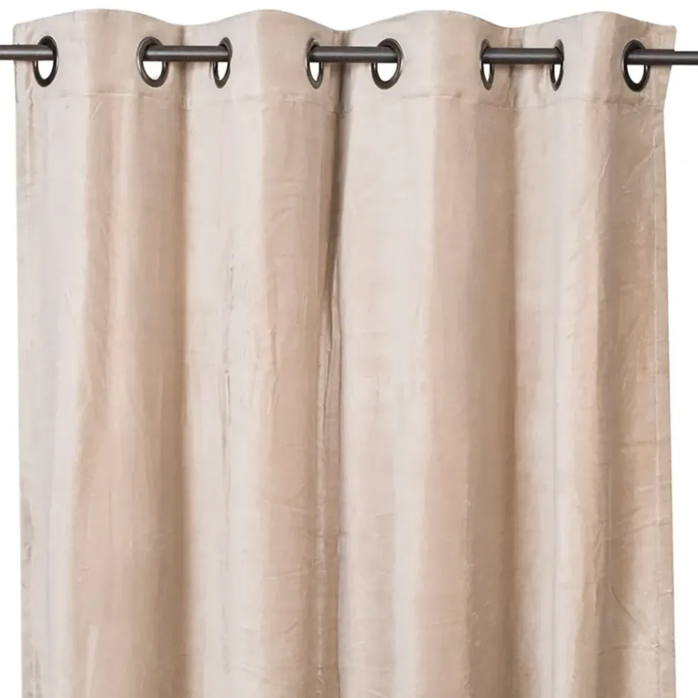 Rideau delhi craie en velours 135x300cm