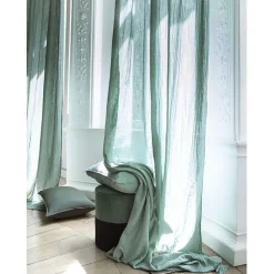 Rideau en voile de coton kaki avec oeillets 120x280cm - Dili