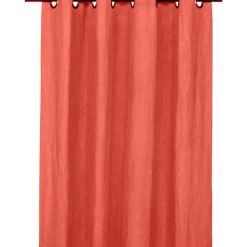 Rideaux en lin et coton bois de rose avec œillets 130x280cm - Figari