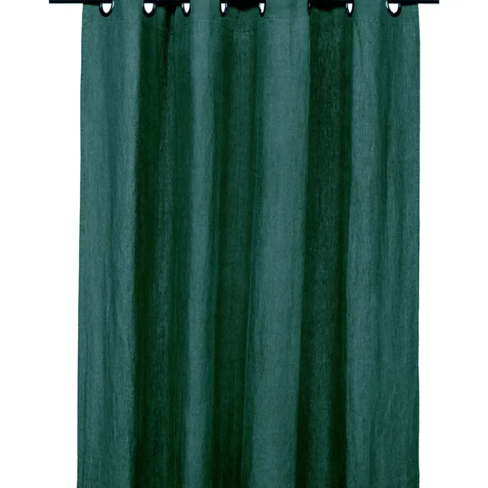 Rideaux en lin et coton kaki avec œillets 130x280cm - Figari