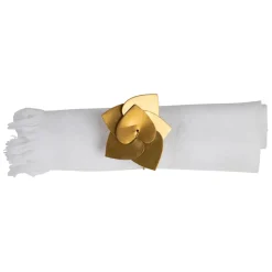 Rond de serviette cœur en laiton doré - Dulsine