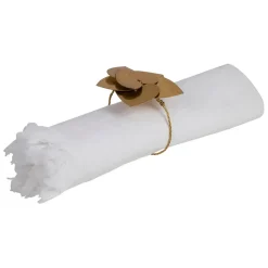 Rond de serviette cœur en laiton doré - Dulsine