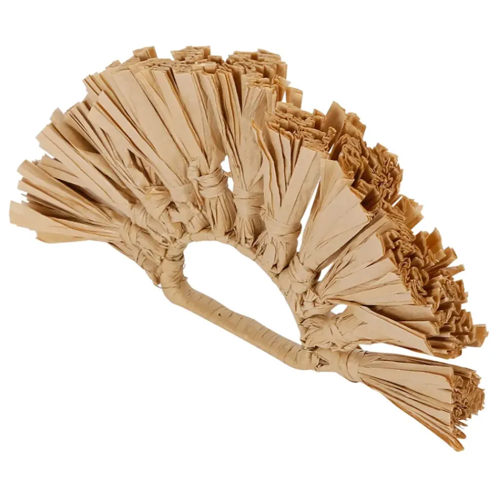 Rond de serviette en raphia et fer naturel