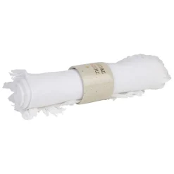 Rond de serviette maman en grès blanc moucheté d3cm