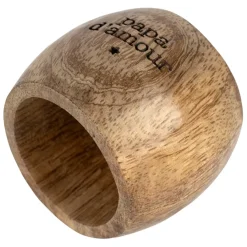Rond de serviette papa en manguier naturel - Famille