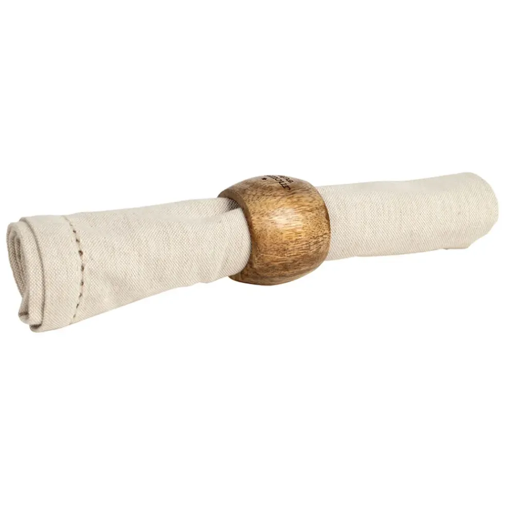 Rond de serviette papa en manguier naturel - Famille