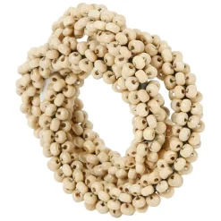 Rond serviette billes naturel d4cm fer+bois