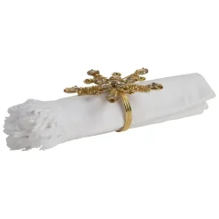 Rond serviette doré d9x5cm - Flocon