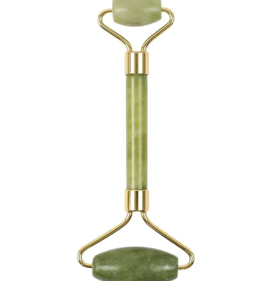 Rouleau de massage en pierre jade vert