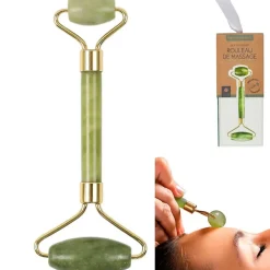 Rouleau de massage en pierre jade vert