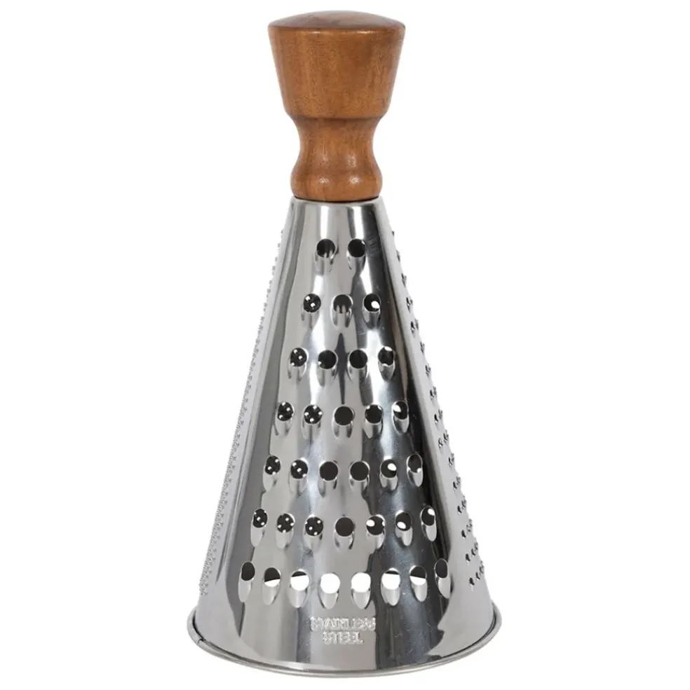 Râpe ronde en inox et bois naturel - Ablis