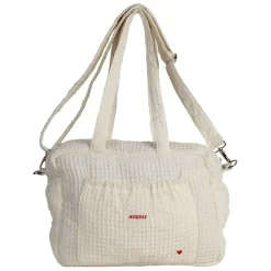Sac amour en coton écru et rouge - Famille