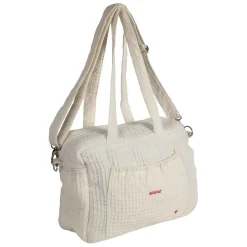 Sac amour en coton écru et rouge - Famille