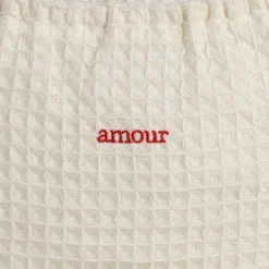 Sac amour en coton écru et rouge - Famille