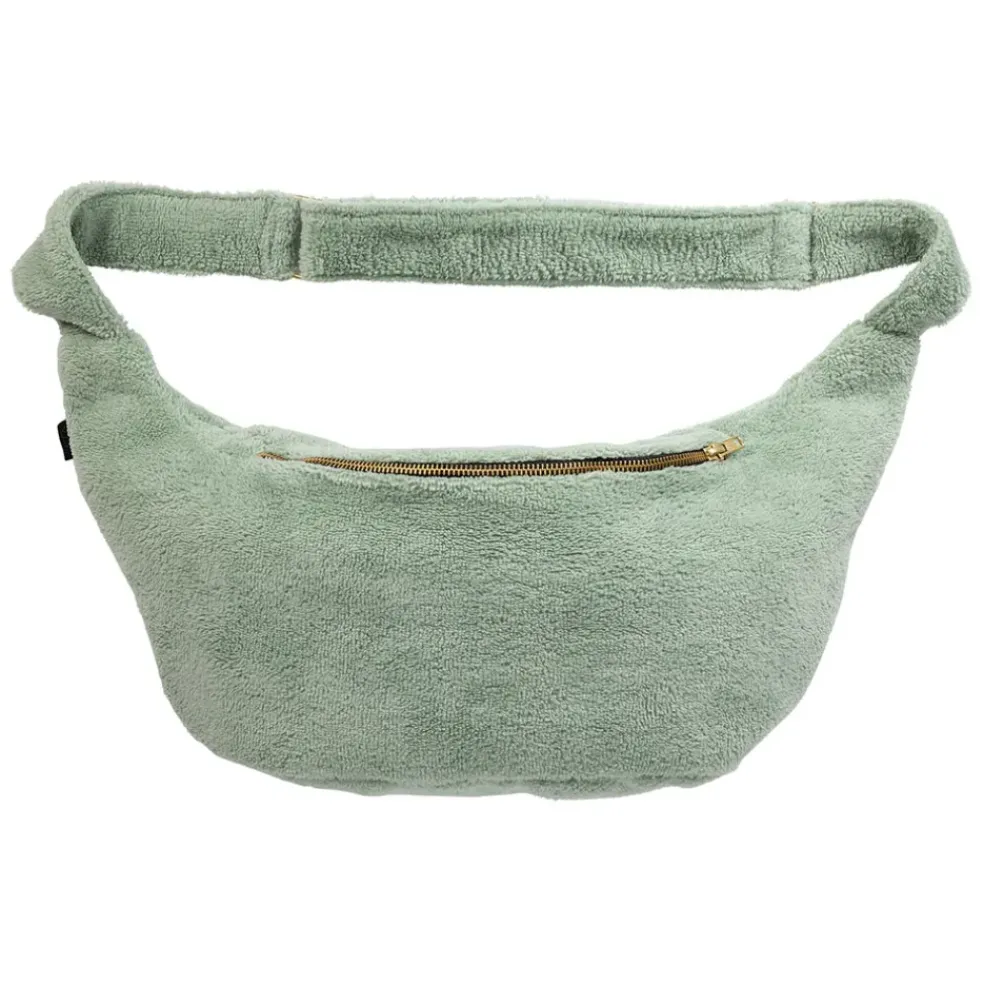 Sac banane en velours celadon - St Tropez