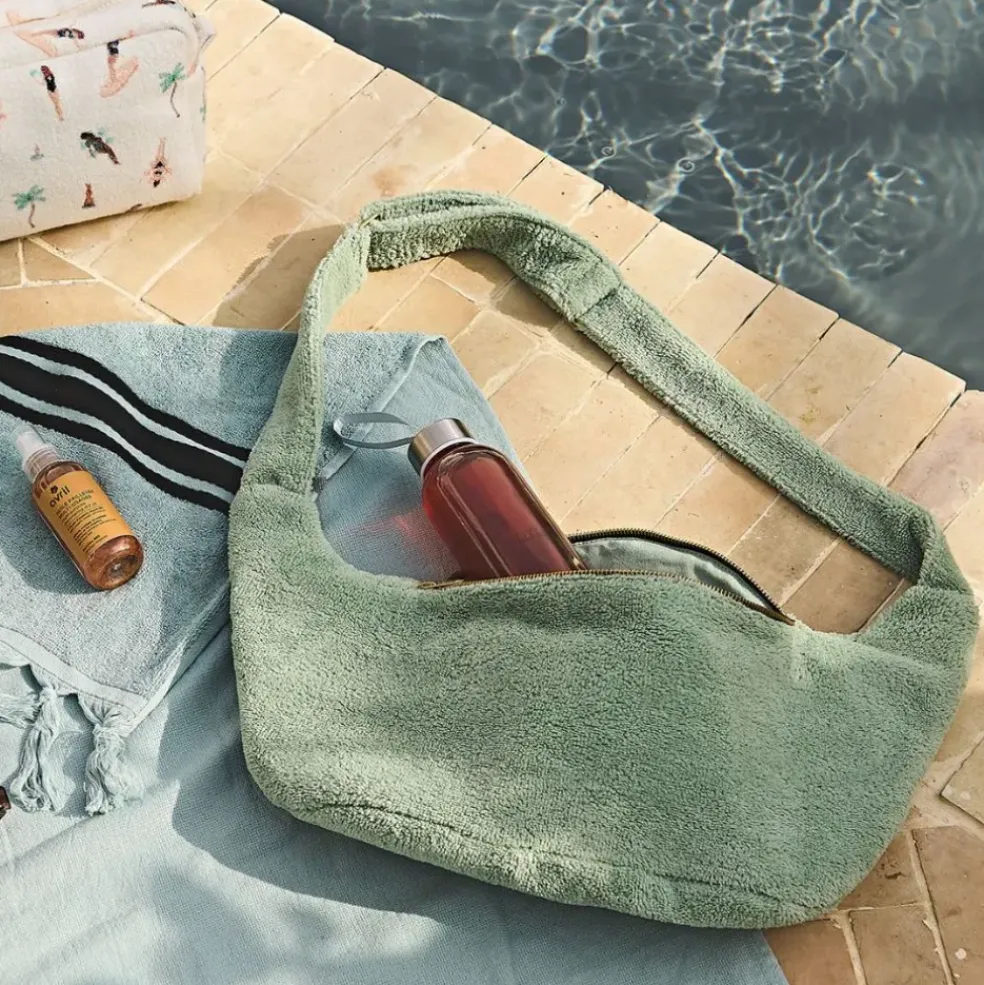 Sac banane en velours celadon - St Tropez