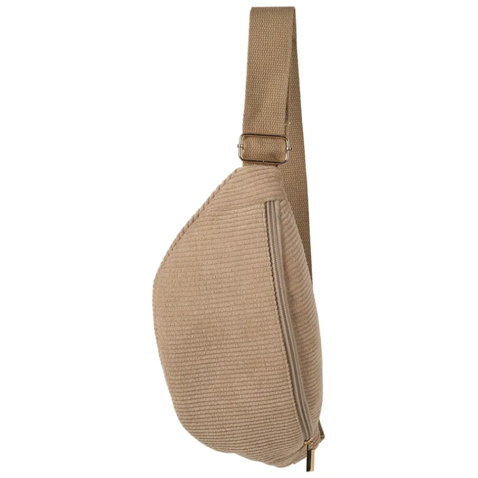 Sac banane en velours côtelé beige - Bananez