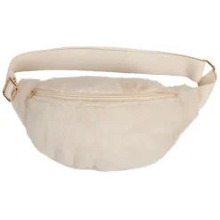 Sac banane fausse fourrure blanc - Bananez