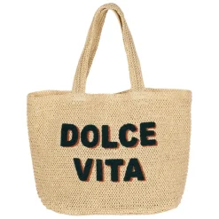 Sac brodé "dolce vita" en corde de papier - Lumi