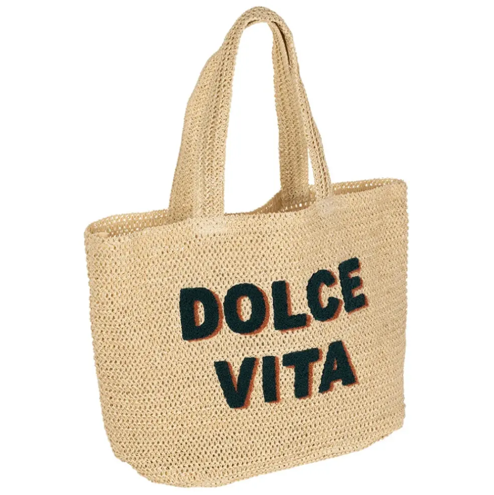 Sac brodé "dolce vita" en corde de papier - Lumi