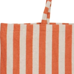 Sac en coton rayé corail et blanc - Palma
