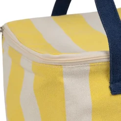 Sac isotherme en coton rayé jaune et bleu - Medi