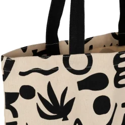 Sac tote bag en coton ecru et noir - Organic