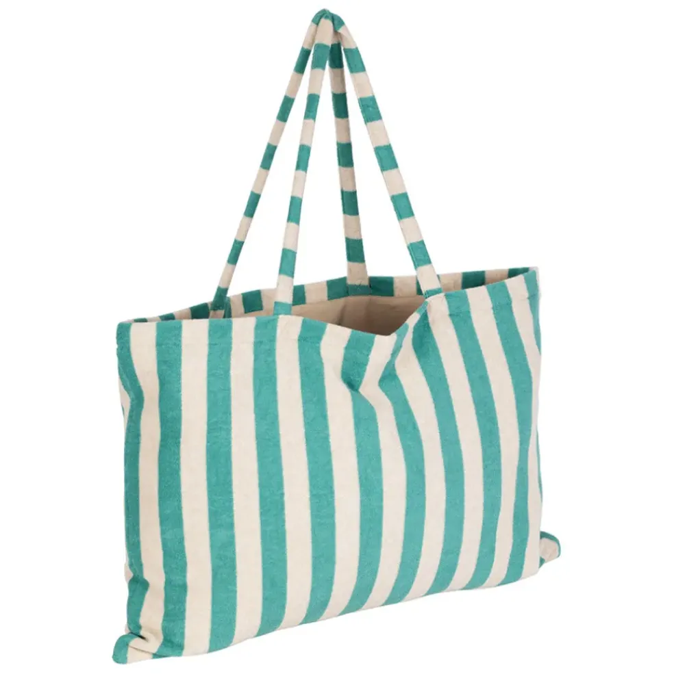 Sac tote bag en coton et polyester émeraude 55x40cm - Palma