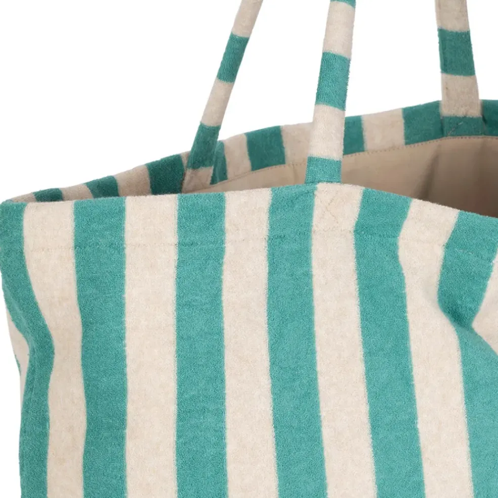 Sac tote bag en coton et polyester émeraude 55x40cm - Palma