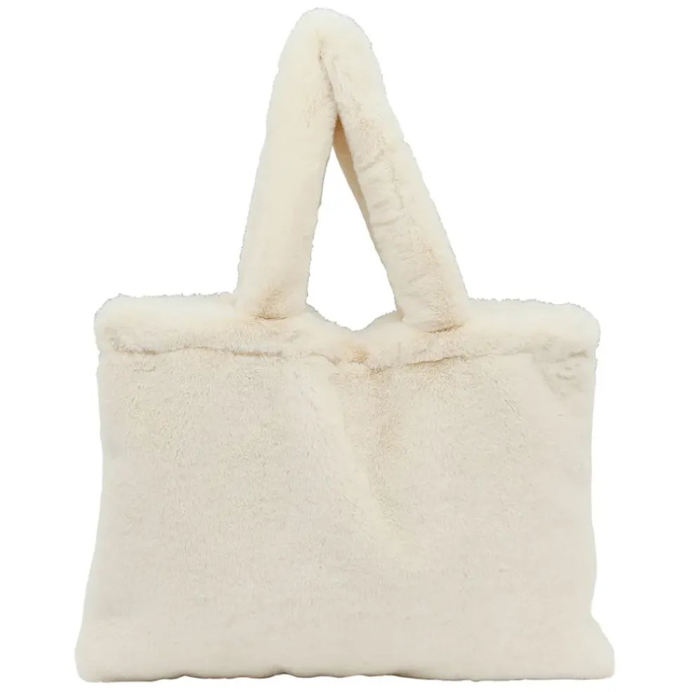 Sac tote bag peluché écru - Adalie