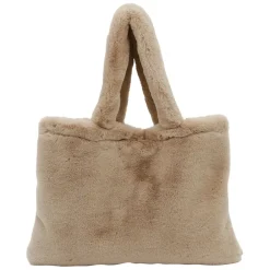 Sac tote bag peluché taupe - Adalie