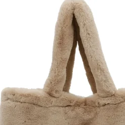 Sac tote bag peluché taupe - Adalie