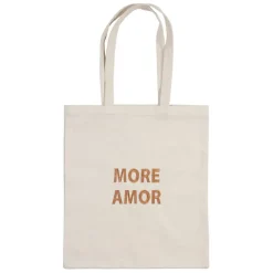 Sac tote bag "More amor" en coton écru - Funky