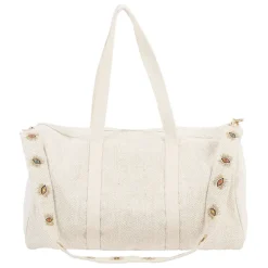 Sac week-end en coton et jute écru et doré - Greeka