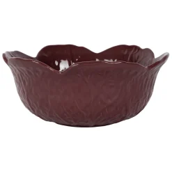 Saladier chou en grès aubergine d27cm - Chou