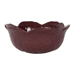 Saladier chou en grès aubergine d22cm - Chou