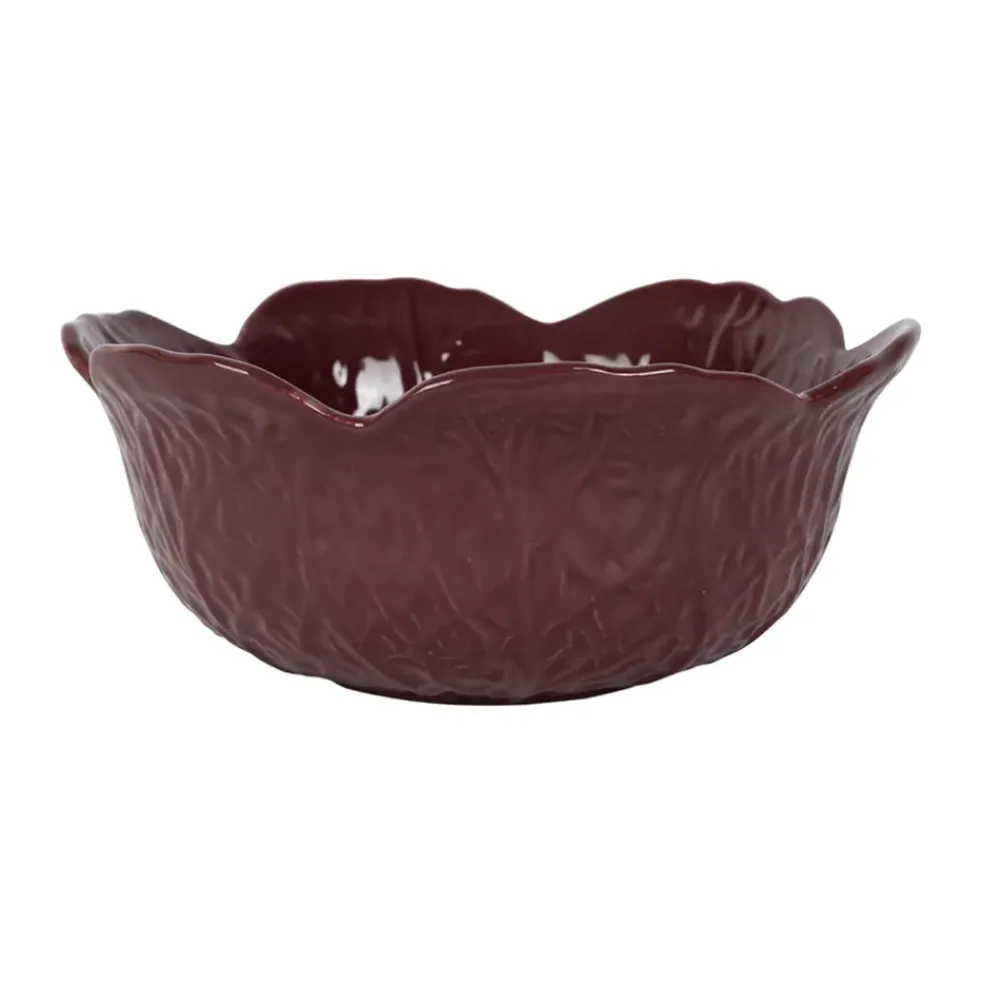 Saladier chou en grès aubergine d22cm - Chou