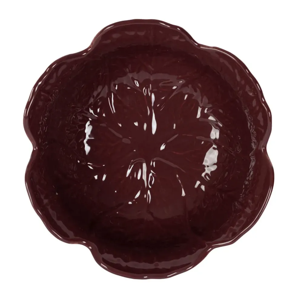 Saladier chou en grès aubergine d22cm - Chou