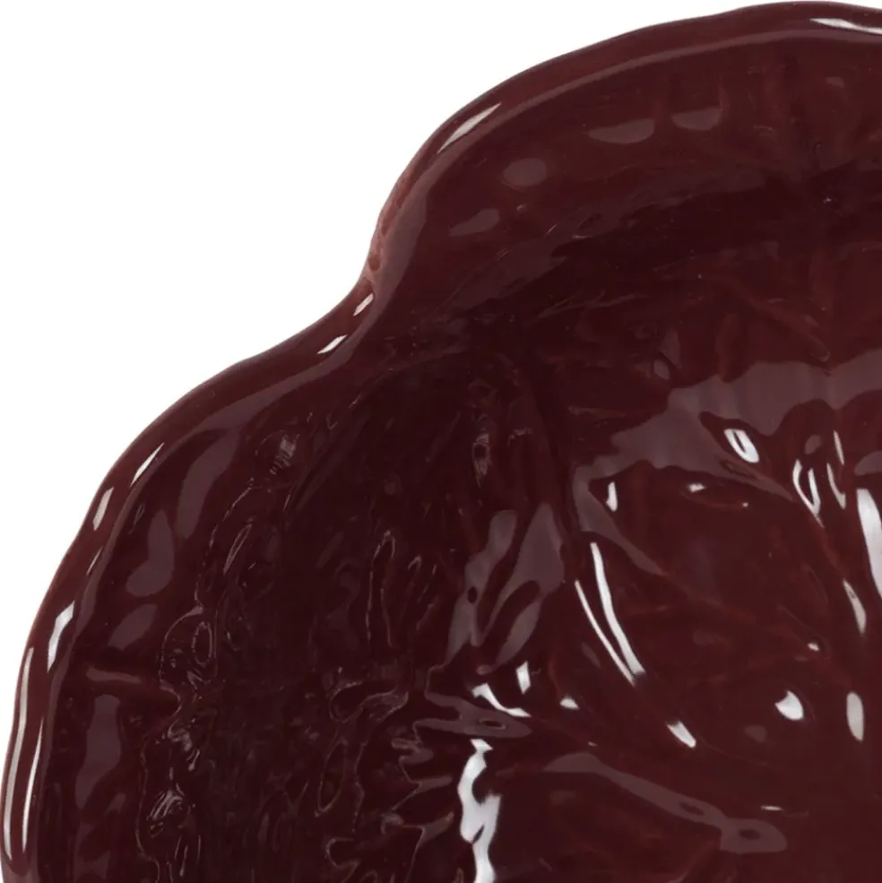 Saladier chou en grès aubergine d22cm - Chou