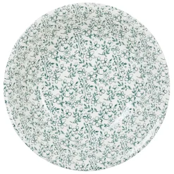 Saladier en faïence blanc et vert - p'tites fleurs