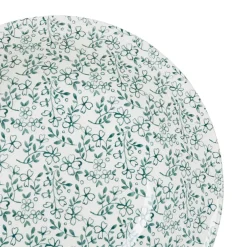 Saladier en faïence blanc et vert - p'tites fleurs
