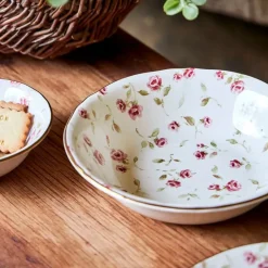 Saladier en faïence rose et doré d23cm - Rose