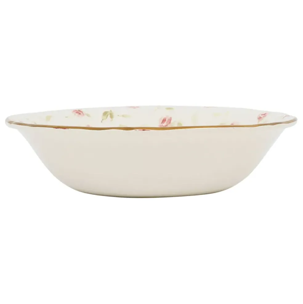 Saladier en faïence rose et doré d23cm - Rose